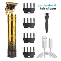 Tondeuse à Cheveux Électrique T9 Vintage Professionnelle, Rasoir et Tondeuse Homme pour Barbe et Coupe, Machine à Couper les Cheveux Métal USB