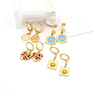Pendientes de Mujer, Joyería de Moda, Pendientes de Moissanita, Acero Inoxidable, 14k, Ojo, Sol, Estrella, Pendientes de Piña Personalizados - Product Image 1