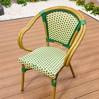 Mobilier d'extérieur de style français cadre en aluminium nouveau rotin café bar chaise de salle à manger jardin extérieur France