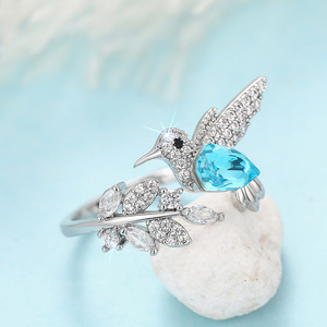 Anello Aperto a Forma di Foglia e Grano per Donne, Gioiello da Dito Carino e alla Moda - Product Image 6