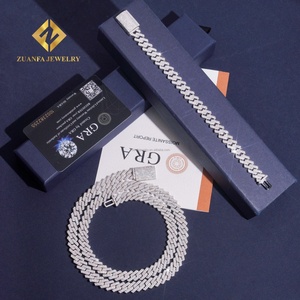 Bijoux de rappeur populaires les plus vendus, 10 mm, deux rangées, argent massif 925, glacé, hip hop, VVS1, moissanite, Miami Cuban Link & Bracelet - Product Image 5