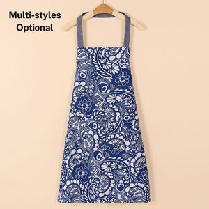 Delantal de Lona Estilo Étnico con Estampado Floral Retro, Resistente al Aceite, para Cocina, Unisex, con Correa Ajustable para el Cuello - Product Image 1