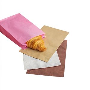 Sacs en papier alimentaire personnalisés avec logo imprimé, roses et blancs, pour emballage de beignets, wraps Shaweima et croissants - Product Image 6