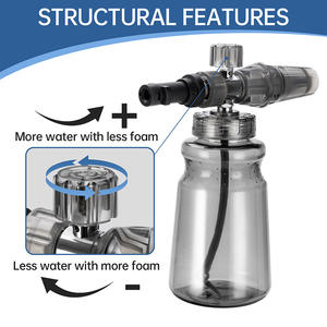 Canon à mousse de neige à embout rapide 1/4'' à grande ouverture, pulvérisateur transparent pour nettoyage automobile - Product Image 4