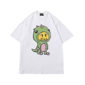 Camiseta de manga corta con estampado floral de letras y castillo para parejas, estilo casual, para verano, CASABLAN - Product Image 4