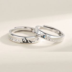 Latest Design Jewelry <b>Couple</b> <b>Rings</b> Wedding Finger Simple <b>Rings</b> Adjustable Mountain Sea Commemorative Jewelry <b>Ring</b> - Product Image 1