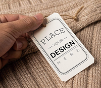 Étiquettes personnalisées pour vêtements avec logo, cordon élastique, étiquettes vierges à inscrire pour cadeaux, bagages, vêtements, inventaire, cartes en papier
