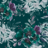Tela Crepé Koshibo de Poliéster Hutterite de 130 g/m², Estampado Digital Personalizado, 10 Metros, Diseño Floral de Cerezas Rojas, para Vestidos