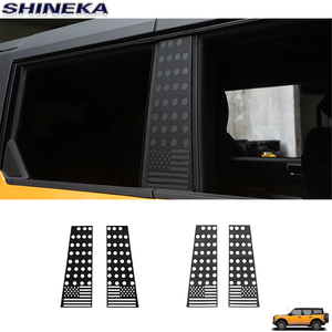 Pegatinas de pilar central para ventana de coche, accesorios de PVC/fibra de carbono, versión de cuatro puertas, patrón de bandera <span class=keywords><strong>americana</strong></span> para <span class=keywords><strong>Bronco</strong></span> 21 +, gran oferta - Product Image 2