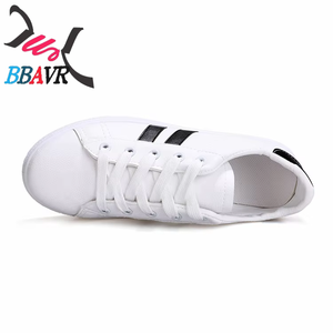 New Design Pu Sneakers Comfortable Flat Custom logo Casual White <b>Shoes</b> Womens - Product Image 2