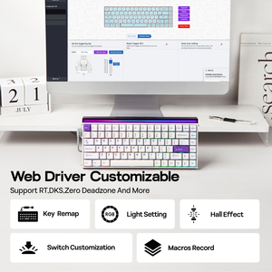 Teclado Gamer AULA HERO84 HE Programável USB com Fio, Switches Magnéticos, Taxa de Polling de 8KHz, RT de 0,01mm, Hot-Swap, RGB e Ritmo Musical - Product Image 3