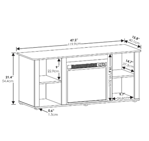 Support central <span class=keywords><strong>de</strong></span> divertissement avec la cheminée pour la TV jusqu'à 55 pouces, - Product Image 4