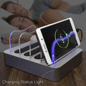 Logo personnalisé 4 ports multi USB Chargeur Station d'accueil Tablette <span class=keywords><strong>portable</strong></span> universelle Téléphone intelligent Station de charge rapide pour plusieurs appareils - Product Image 3