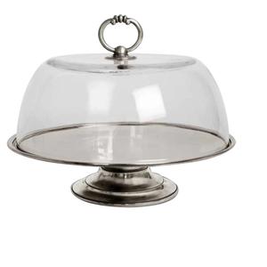 Elegante Soporte para Pastel de un Solo Nivel, de Metal Pulido y Brillante, con Tapa de Cristal, para Bodas, Fiestas de Cumpleaños y Uso en Hoteles - Product Image 1