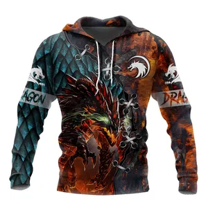 Custom Sublimation Men Bleach Shirts And Hoodies Fleece Fabric Print Pattern Knitted Pullover Hooded Men's Winter T-shirts 1PC