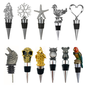 Accessoires de cuisine personnalisés : Bouchon de bouteille de <span class=keywords><strong>vin</strong></span> en alliage de zinc antique, réutilisable, anti-déversement, en silicone, motif animal, pour bière et spiritueux, exquis - Product Image 3