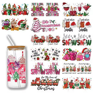 Calcomanías para Tazas, Calcomanías Personalizadas <span class=keywords><strong>de</strong></span> <span class=keywords><strong>Navidad</strong></span>, Calcomanías Acrílicas con Estampado Dorado, Calcomanías UV DTF para Vasos <span class=keywords><strong>de</strong></span> 20 Onzas - Product Image 1