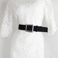 Ceinture amincissante rétro style Maillard en velours de peau de cerf PU pour femme, avec boucle ardillon en alliage, 4,7 cm x 103 cm