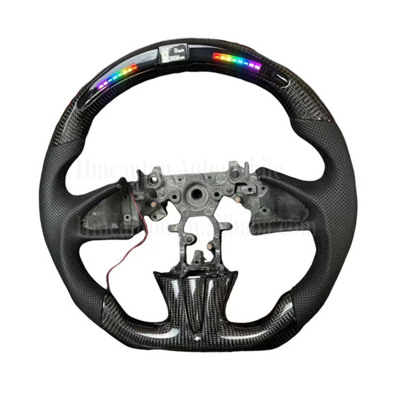 Perforated Leather+Carbon+LED+Black Stitching