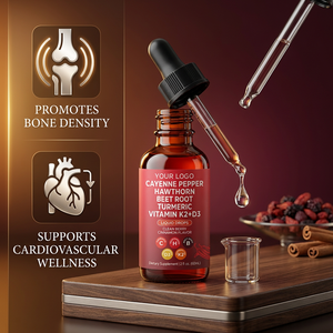 Gouttes de Vitamine D3 K2 MK7 d'Origine Durable OEM pour la Santé Osseuse et le Bien-être Cardiaque, Vente en Gros Usine ODM Marque Privée - Product Image 2