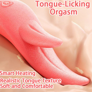 실리콘 클리토리스 바이브레이터 10가지 진동 모드 더블 텅 리킹 바이브레이터 여성용 마사지 스틱 성인용품 - Product Image 2