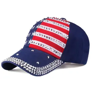 อเมริกาธงแห่งชาติผู้หญิงเบสบอล Caps ครีมกันแดดสุภาพสตรี Peaked หมวก
