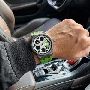 Reloj de Lujo Deportivo 3D Original para Hombre, Caja Octogonal de Aleación de 47 mm, Correa de Silicona, Esfera Analógica, Ecológico e Impermeable - Product Image 1