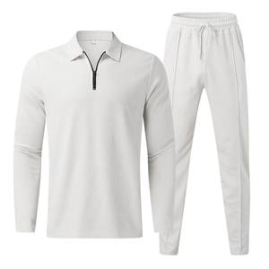 Completo Sportivo Casual da <span class=keywords><strong>Uomo</strong></span> Due Pezzi Traspirante per Primavera Autunno 2024 - Maglia a Maniche Lunghe e Pantaloni Lunghi - Taglie Europee per Amazon - Product Image 4