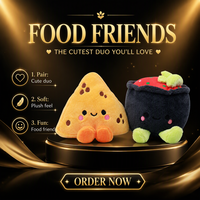 Paire de jouets en peluche magnétiques Velboa certifiés, adorables aimants en forme de nourriture pour la décoration du réfrigérateur, personnalisables OEM