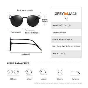 Gafas de Sol Redondas Greyjack, Montura Negra, Lentes TAC, Protección UV400, Diseño Unisex de Montura Completa - Product Image 5
