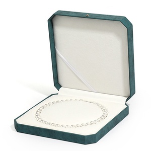 Estuche de Lujo para Collares de Cuero PU y Terciopelo con Perla Octogonal y Caja de Regalo Rectangular para Exhibición de Joyas de Madreperla - Product Image 3