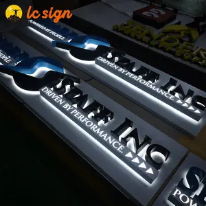 3D Backlit Metal Logo Sign LED 3D Backlit Business Sign Wall Logo Company Name