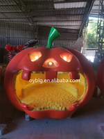 Chaise de citrouille de siège de citrouille d'Halloween en fibre de verre de 7 pieds de hauteur avec décoration légère