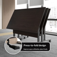 Ensemble table et chaises de formation commerciales modernes en bois écologique pliables, mobiles, combinables et multifonctionnelles pour bureau et tutorat