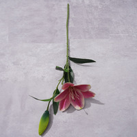 Bunga Lily Stargazer Buatan 1 Tangkai 65CM Grosir, Perlengkapan Dekorasi Pernikahan Romantis