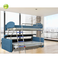 Sofá cama litera con marco de metal plegable de tela multifuncional de diseño moderno con colchón para uso en la sala de estar