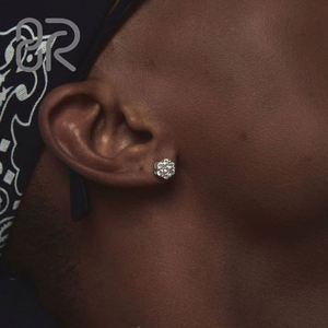 Pendientes de tuerca de 9MM VVS diamante moissanita gran oferta Bling Iced Out grueso 925 Plata para mujer joyería fina al por mayor - Product Image 3