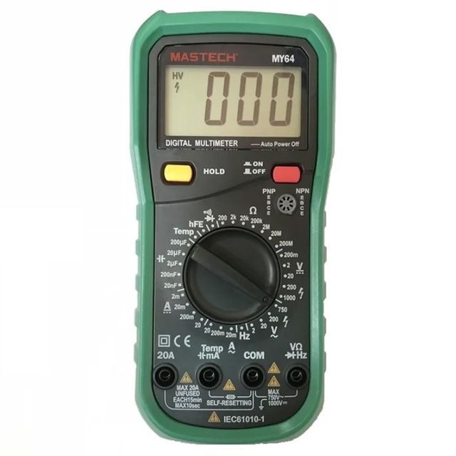 MASTECH MY64 Digital DMM Frequency Capacitance Temperature Meter  W/ HFE Test Ammeter Multimetro