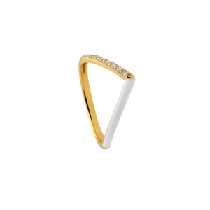 CANNER Simple V-shaped Diamond-set Zircon Drip Oil Enamel Gift Women <b>Stacking</b> <b>Ring</b> Summer - Product Image 5
