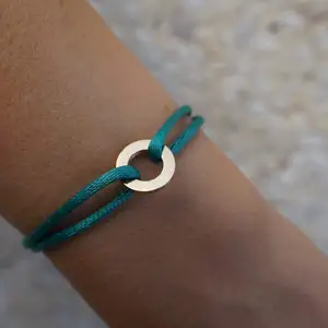 Custom Blank Braided Jewelry Washer Coin Knit Woven Bracelets Personalized DIY Your Word Bracelet