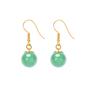 Pendientes de Moda con Piedra Verde, Chapados en Oro PVD, Acero Inoxidable 316L, Sostenibles y Resistentes - Product Image 2