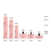 Bouteille et pot de crème rose de luxe, pour soins de la peau, emballage de produits cosmétiques, de 30, 50, 80, 40 et 120 ml