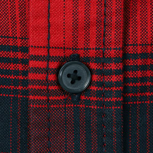 Camisa informal de manga larga para hombre, elegante, de alta calidad, color rojo y negro, 100% algodón teñido en hilo - Product Image 6