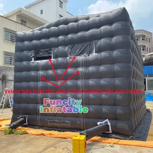 Carpa inflable con forma de cubo negro, carpa de fiesta con iluminación Led, Club nocturno, discoteca, gran oferta - Product Image 3