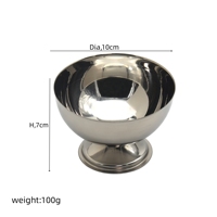 Bol à salade en acier inoxydable sur pied avec mini-fourchette en forme de cœur pour salade, fruits, desserts, collations, vaisselle de buffet