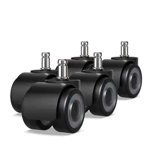 Roda resistente de borracha macia 50mm, roda resistente da cadeira do escritório substituição com 4 rolamentos de esferas do rolador para chão de madeira - Product Image 1