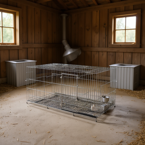 Jaula para pollos de acero inoxidable 275.6x35.8x39.4 en gris, larga vida útil para avicultura - Product Image 2