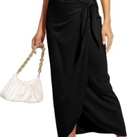 Jupe Maxi taille haute pour femmes robe moulante en soie décontractée avec décoration imprimée Slim BoHo Wrap crayon jupe longue taille XS ~ XXL