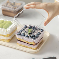 Boîtes à sandwichs, pâtisseries et desserts en plastique PET transparent de haute qualité, jetables, avec couvercles
