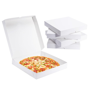 Meilleures ventes au Vietnam, boîte à pizza en papier pliable et recyclable, boîte à pizza blanche, boîte d'emballage à emporter personnalisée, écologique - Product Image 1